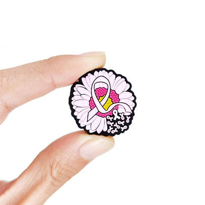 Pink Ribbon Flower Focal
