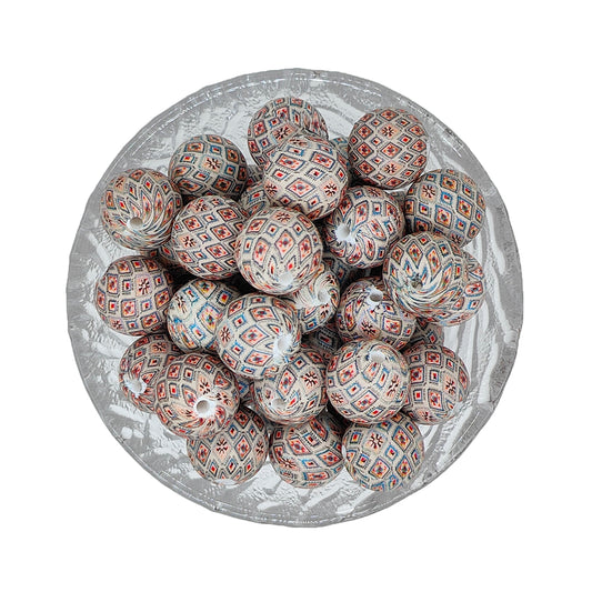 15mm Western Pattern 1# Print Round Silicone Beads