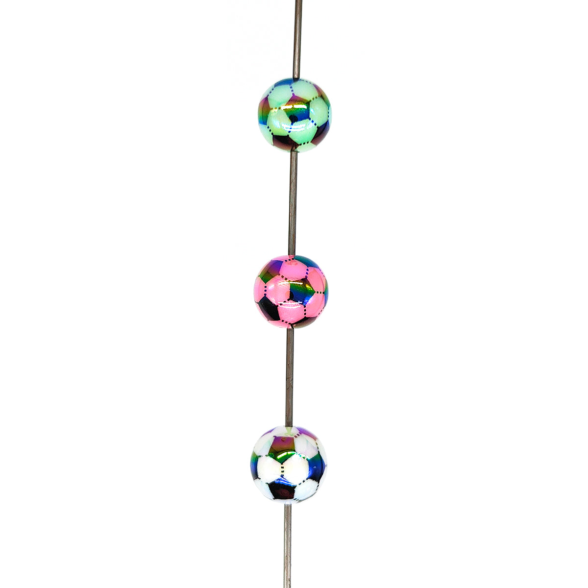 16mm Mixed Color Soccer Gumball Acrylic Beads