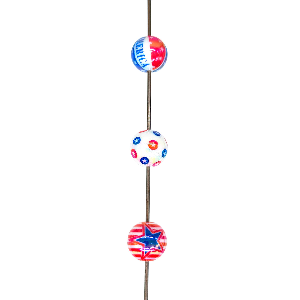 16mm Patriotic Bubblegum Acrylic Beads Assorted