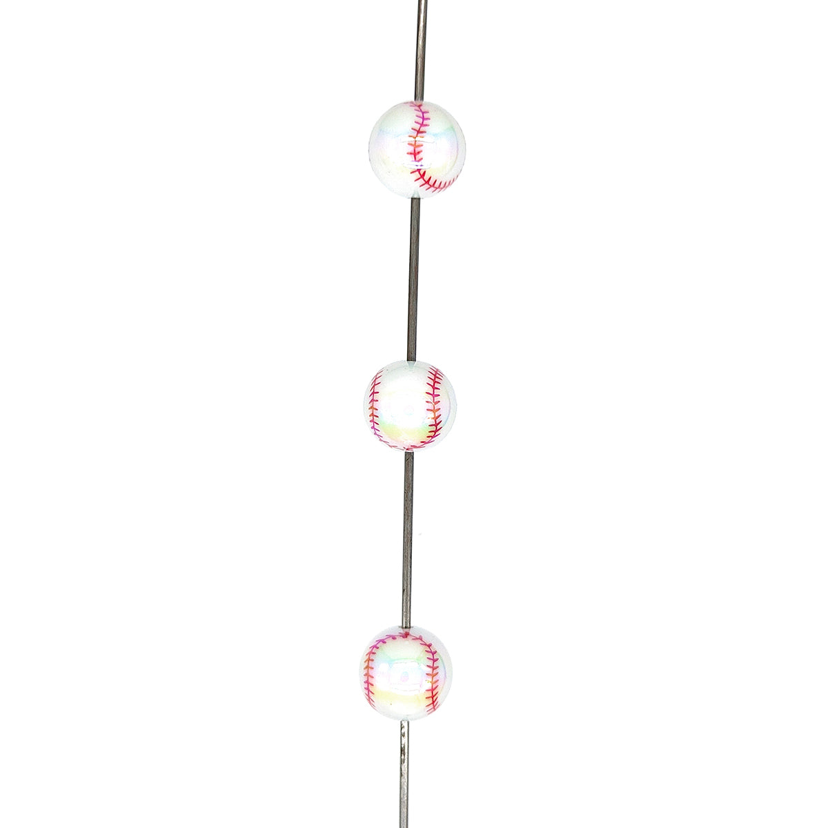 16mm Baseball Bubblegum Acrylic Beads