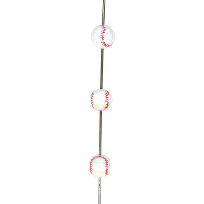 16mm Baseball Bubblegum Acrylic Beads