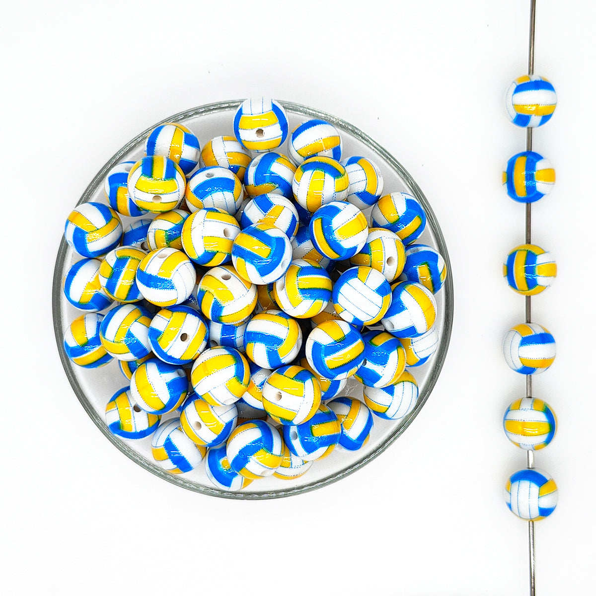 16mm Volleyball Gumball Acrylic Beads