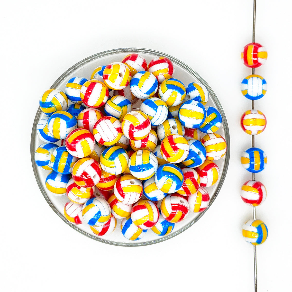 16mm Volleyball Beads, Sports Ball Gumball Beads, Acrylic Beads