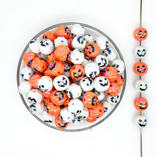 16mm Halloween Pumpkin Acrylic Gumball Beads
