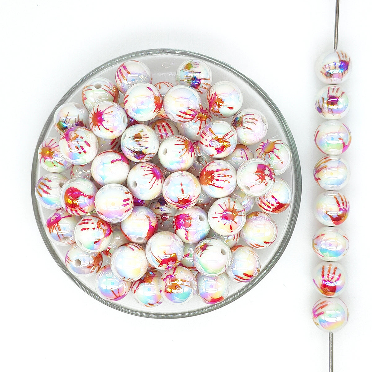 16mm UV Bloody Palm Gumball Acrylic Beads