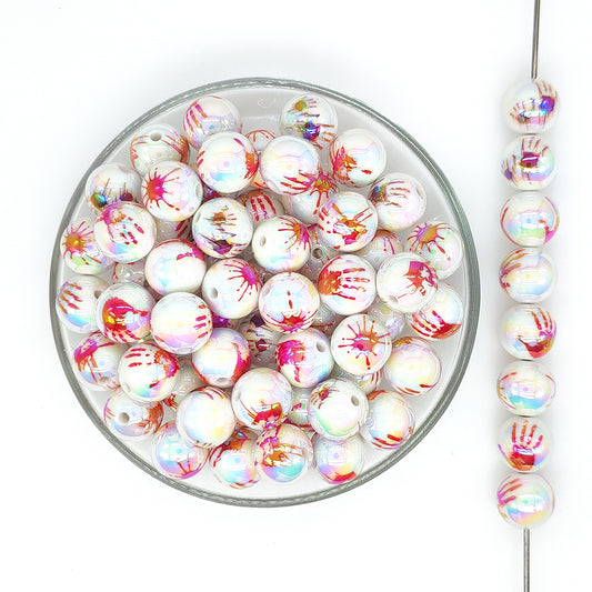 16mm UV Bloody Palm Gumball Acrylic Beads