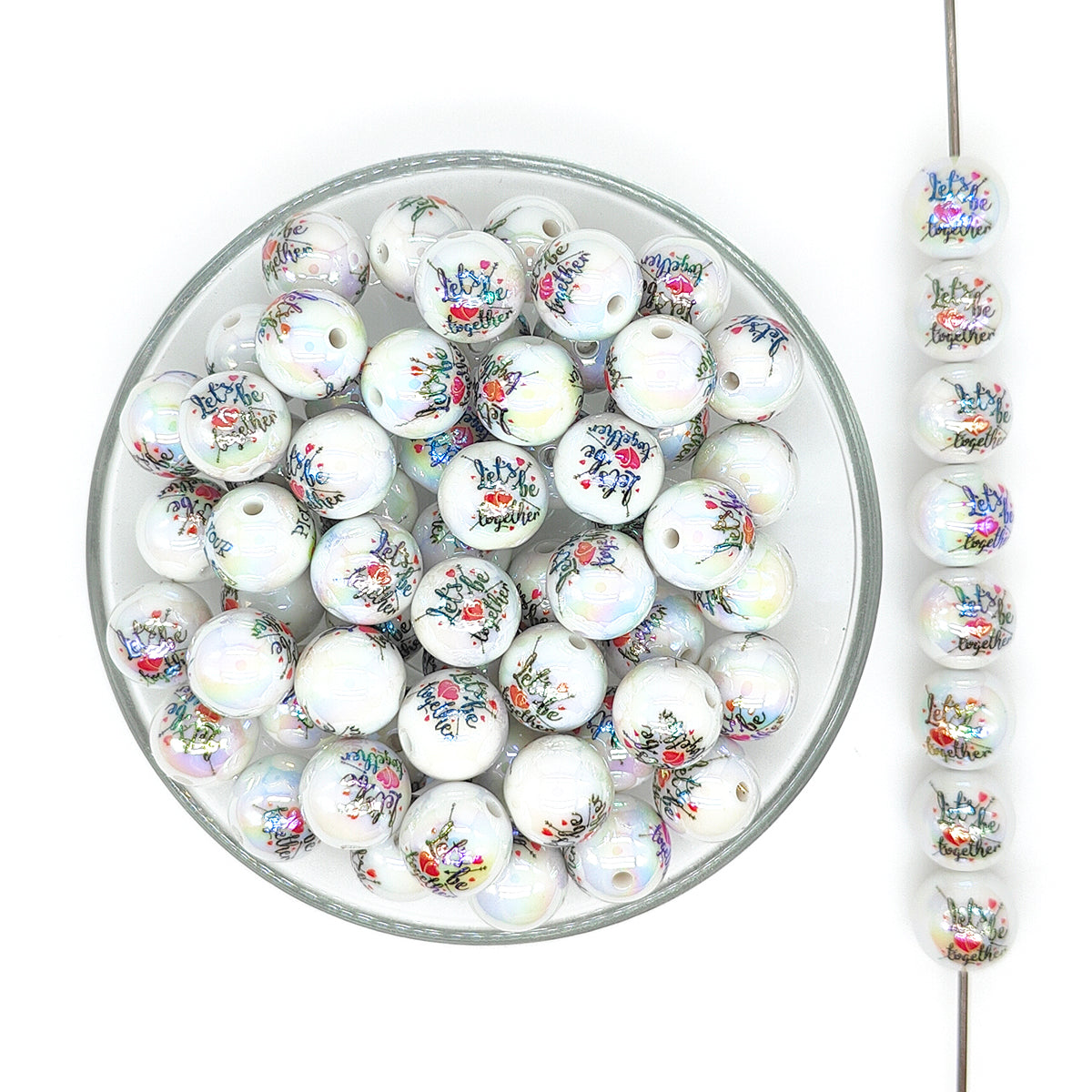 16mm UV Lets Be Together Gumball Acrylic Beads