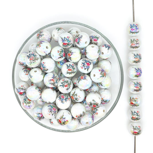 16mm UV Lets Be Together Gumball Acrylic Beads