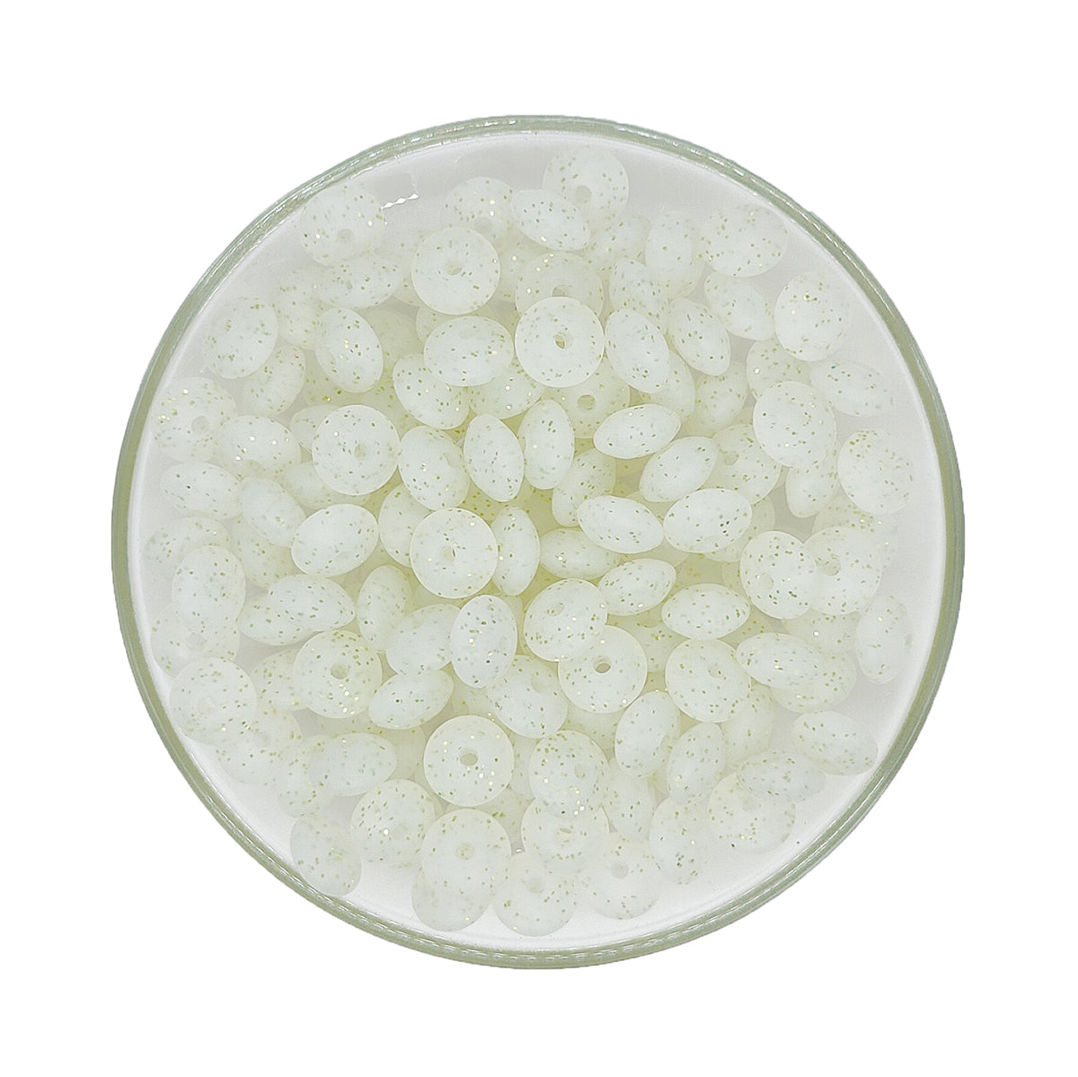 Glitter Lentil Silicone Spacer Beads 12*7mm