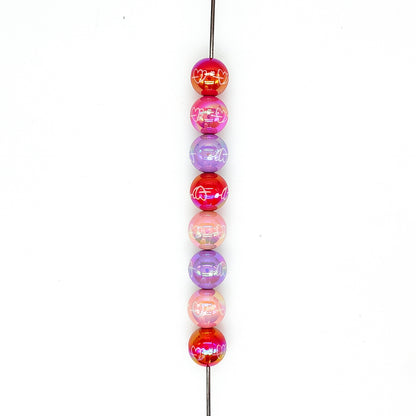 16mm Valentines Day Acrylic Beads Mix,UV Gumball Bead