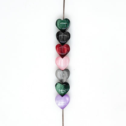 Pearlescent Heart Acrylic Beads,Chunky Resin Beads
