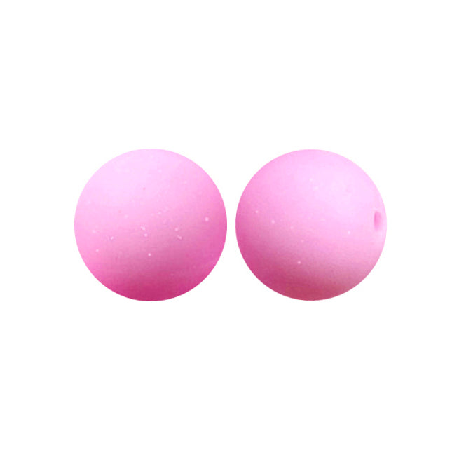 New 15mm Round Glitter Silicone Beads