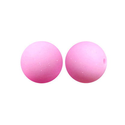 New 15mm Round Glitter Silicone Beads