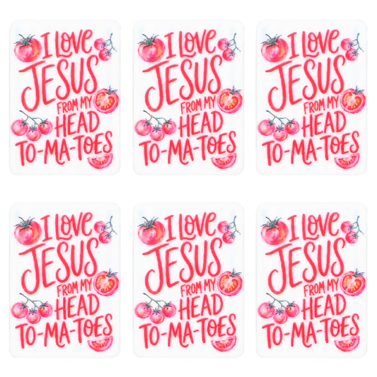 I Love Jesus From My Head Tomatoes Rectangle Print Focal