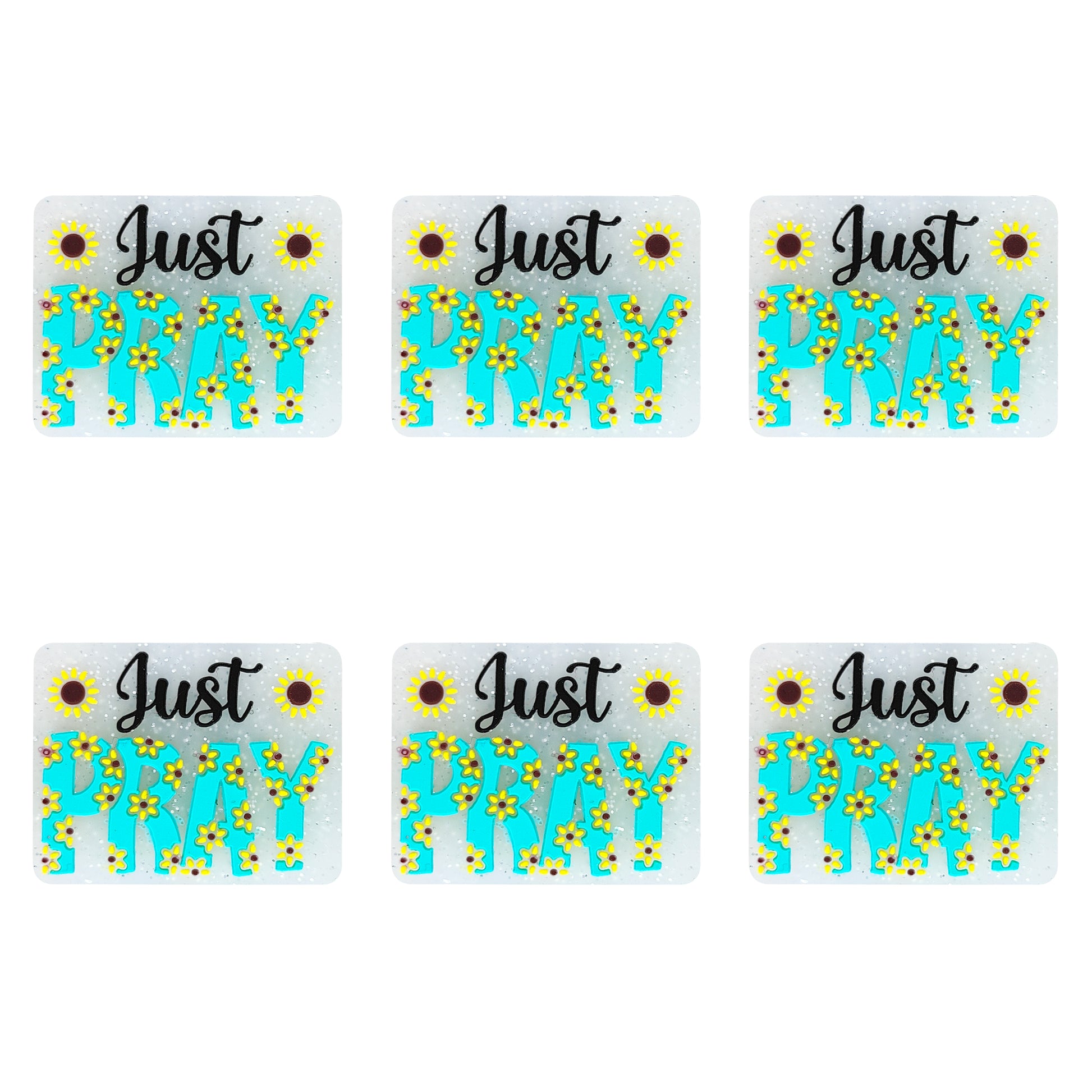 Just Pray Glitter Focal