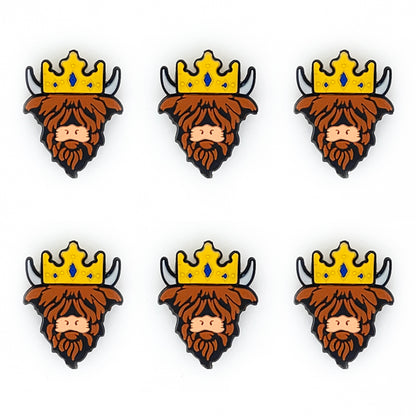King Highland Cow Head Silicone Focal Bead