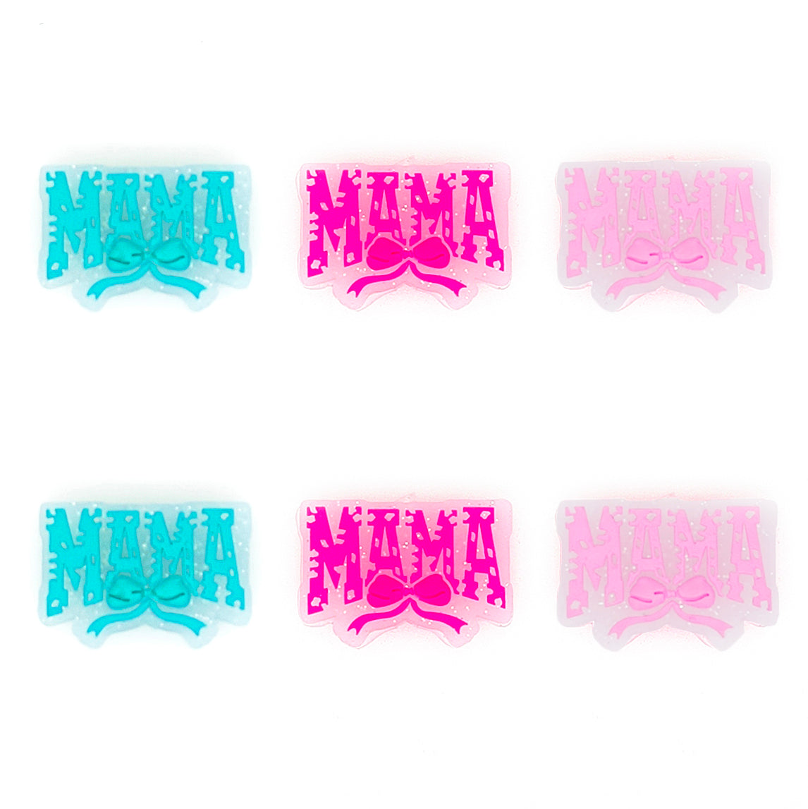 Mama Bowknot Glitter Focal