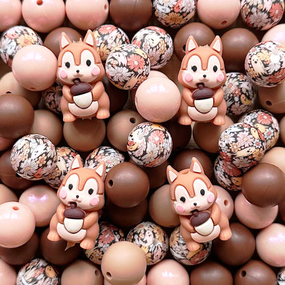 Mixed Squirrel Silicone Beads Loose Beads Pack