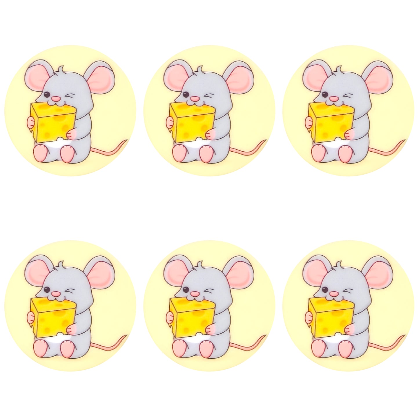 Mouse Cheese Flat Round Print Focal