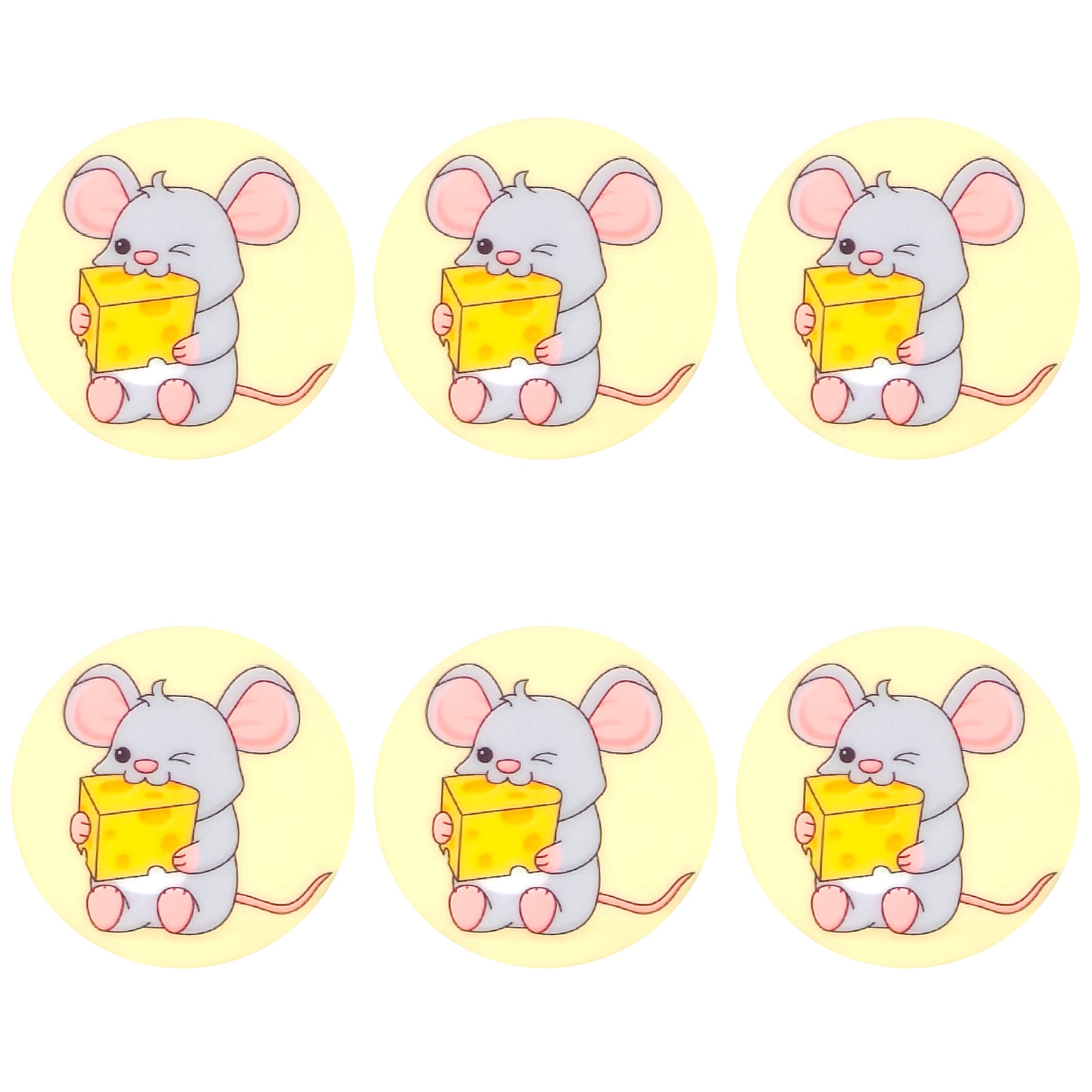 Mouse Cheese Flat Round Print Focal