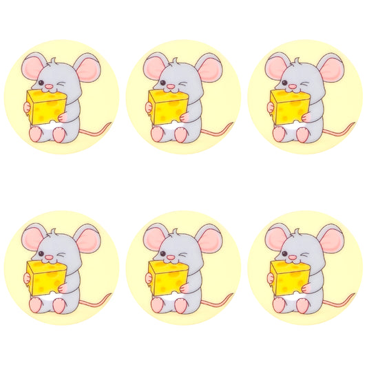 Mouse Cheese Flat Round Print Focal