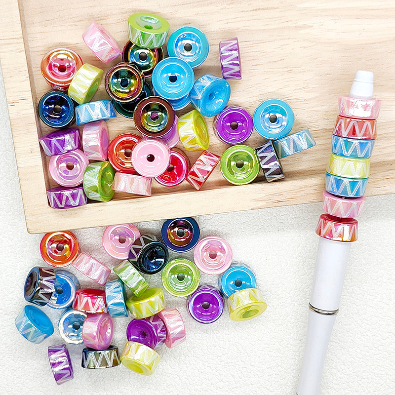 Multicolor Iridescent Rondelle Beads,Spacer Loose Acrylic Beads