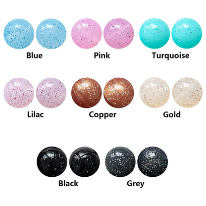 New 15mm Round Jelly Glitter Silicone Beads