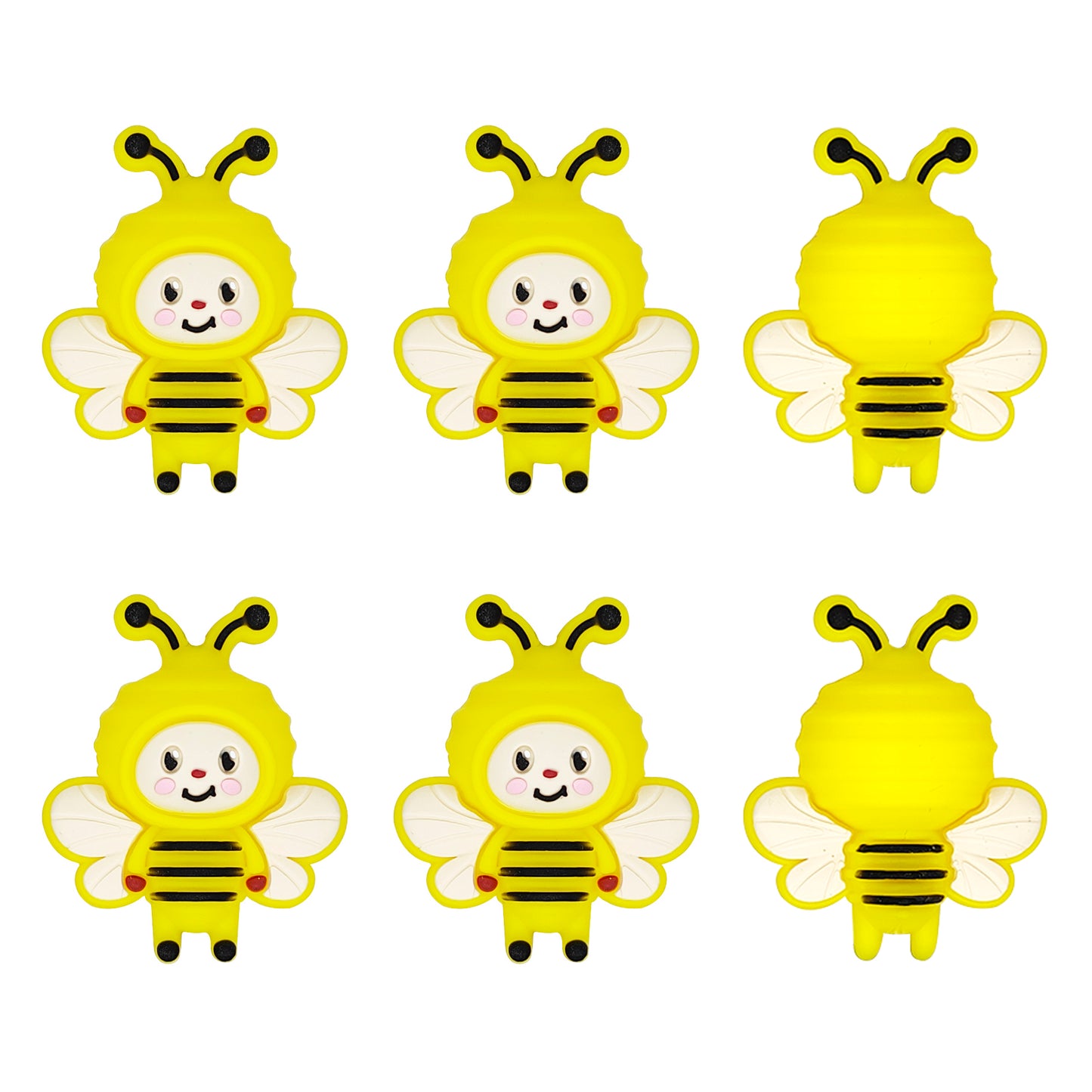 New 3D Bee Focal Silicone Beads