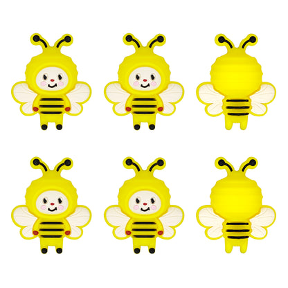New 3D Bee Focal Silicone Beads