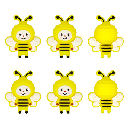 New 3D Bee Focal Silicone Beads