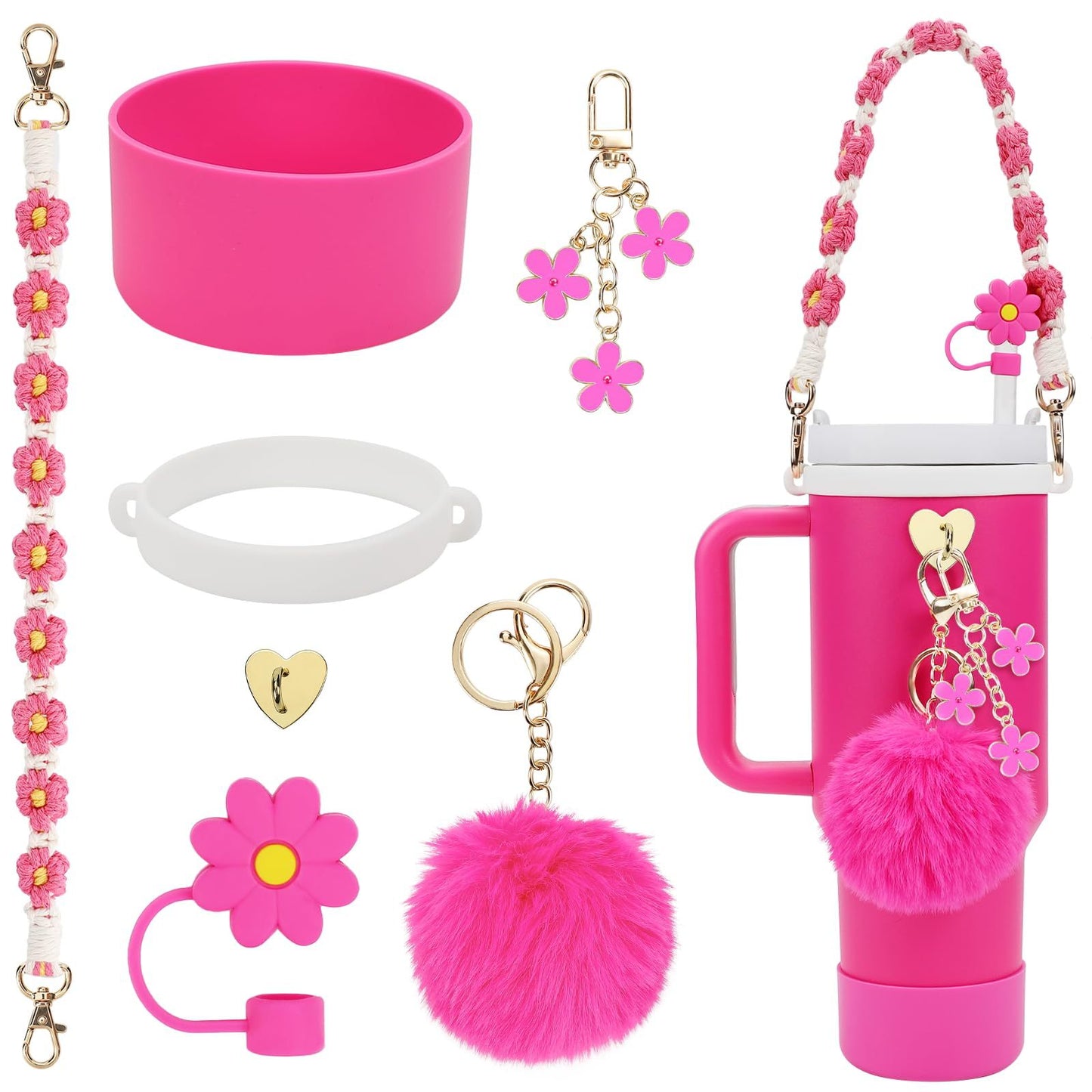 Cup Charm Set,Cup Accessories,Water Bottle Handle Strap