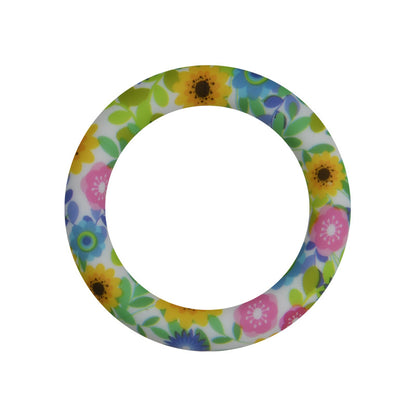 65mm Print Silicone Round Loop with 2 hole