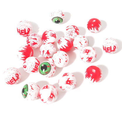 Halloween 15mm Round Print Silicone Beads