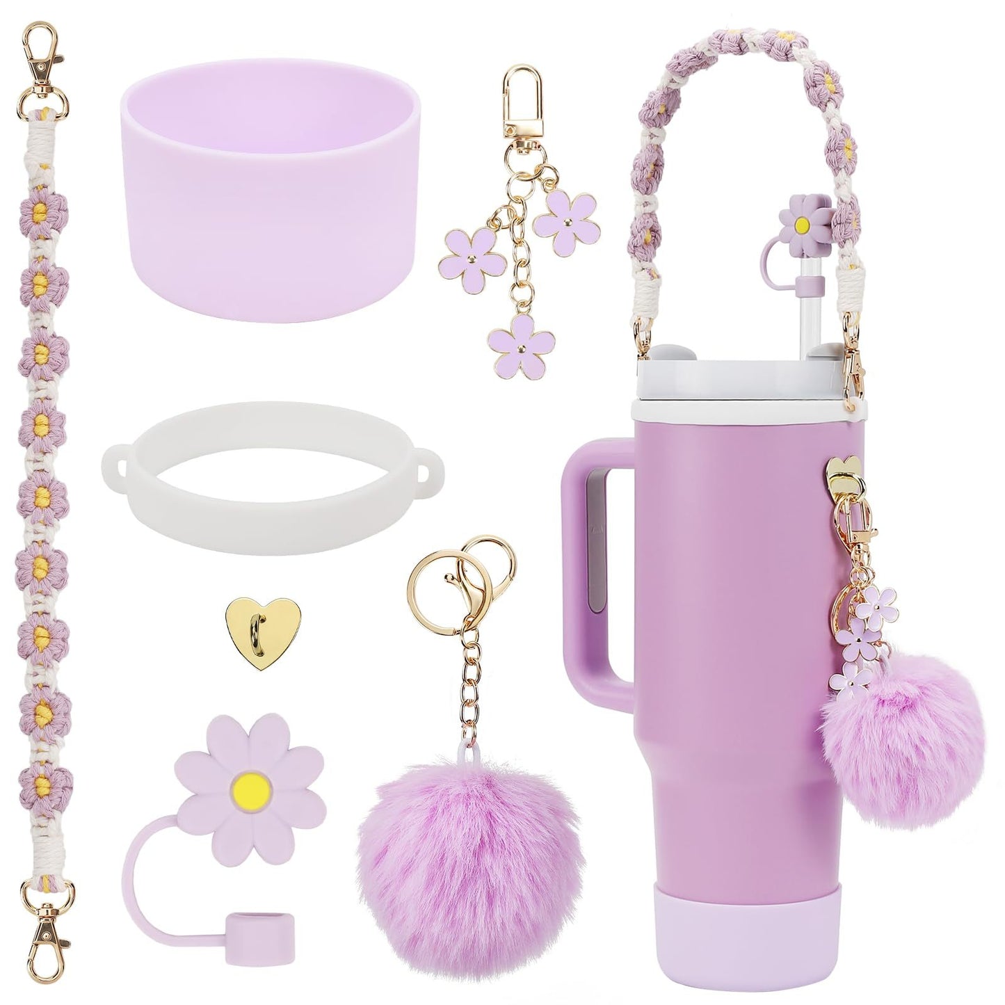 Cup Charm Set,Cup Accessories,Water Bottle Handle Strap