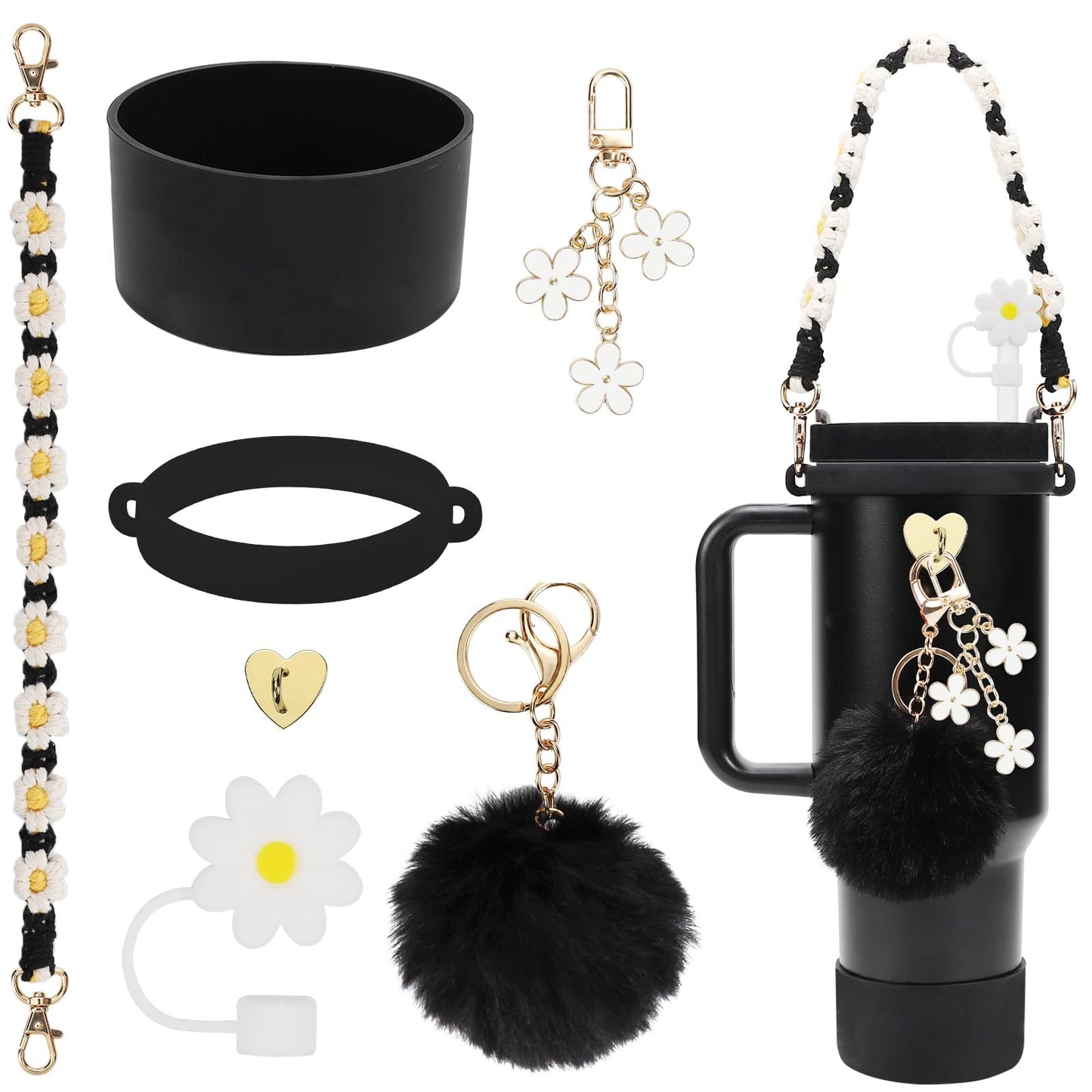 Cup Charm Set,Cup Accessories,Water Bottle Handle Strap