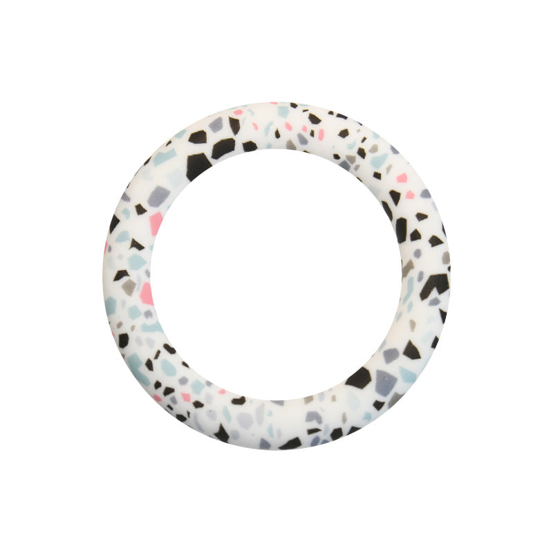 65mm Print Silicone Round Loop with 2 hole