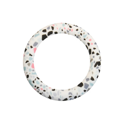 65mm Print Silicone Round Loop with 2 hole