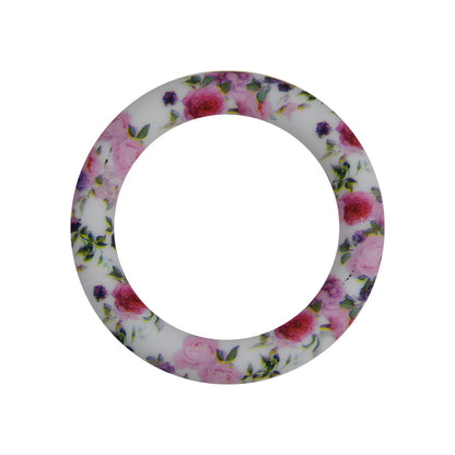 65mm Print Silicone Round Loop with 2 hole