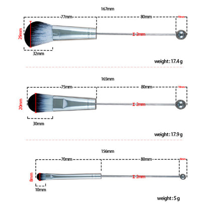 Mrbite 5pcs/set  Beadable Makeup Brush Blank