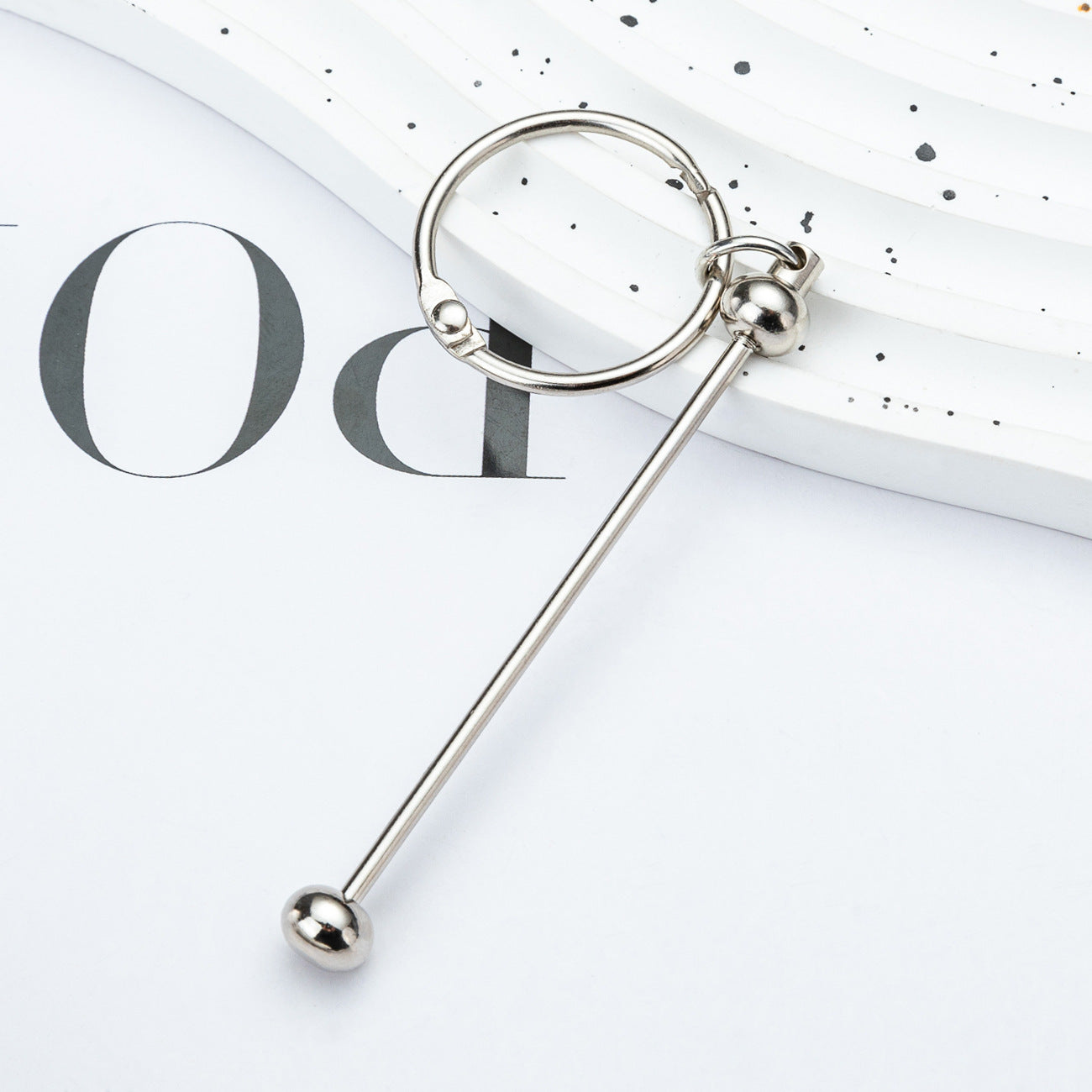 Beadable Bar Blank Keyring DIY,for Cup Charm,Keychain
