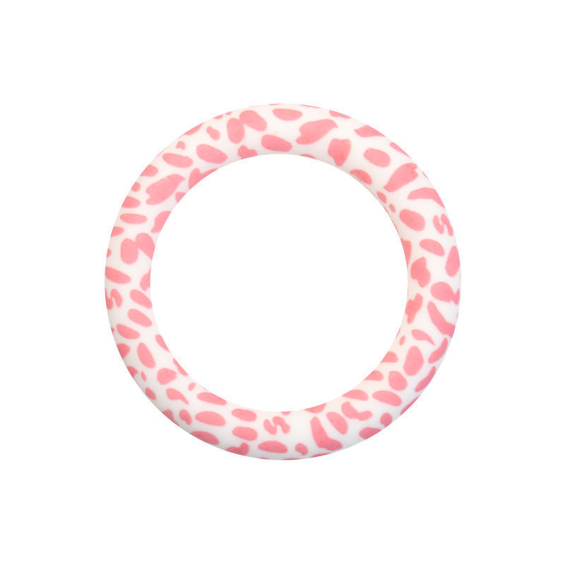 65mm Print Silicone Round Loop with 2 hole