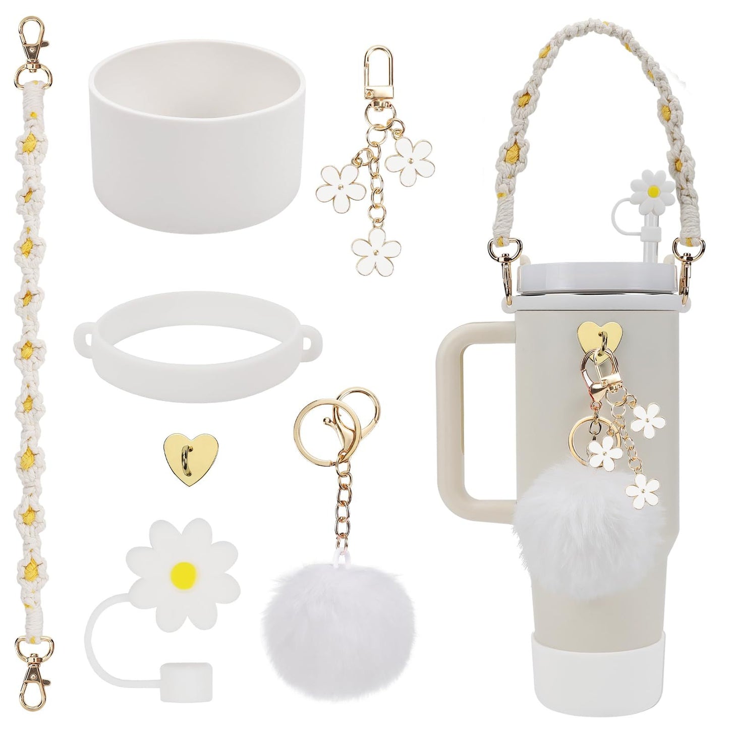 Cup Charm Set,Cup Accessories,Water Bottle Handle Strap