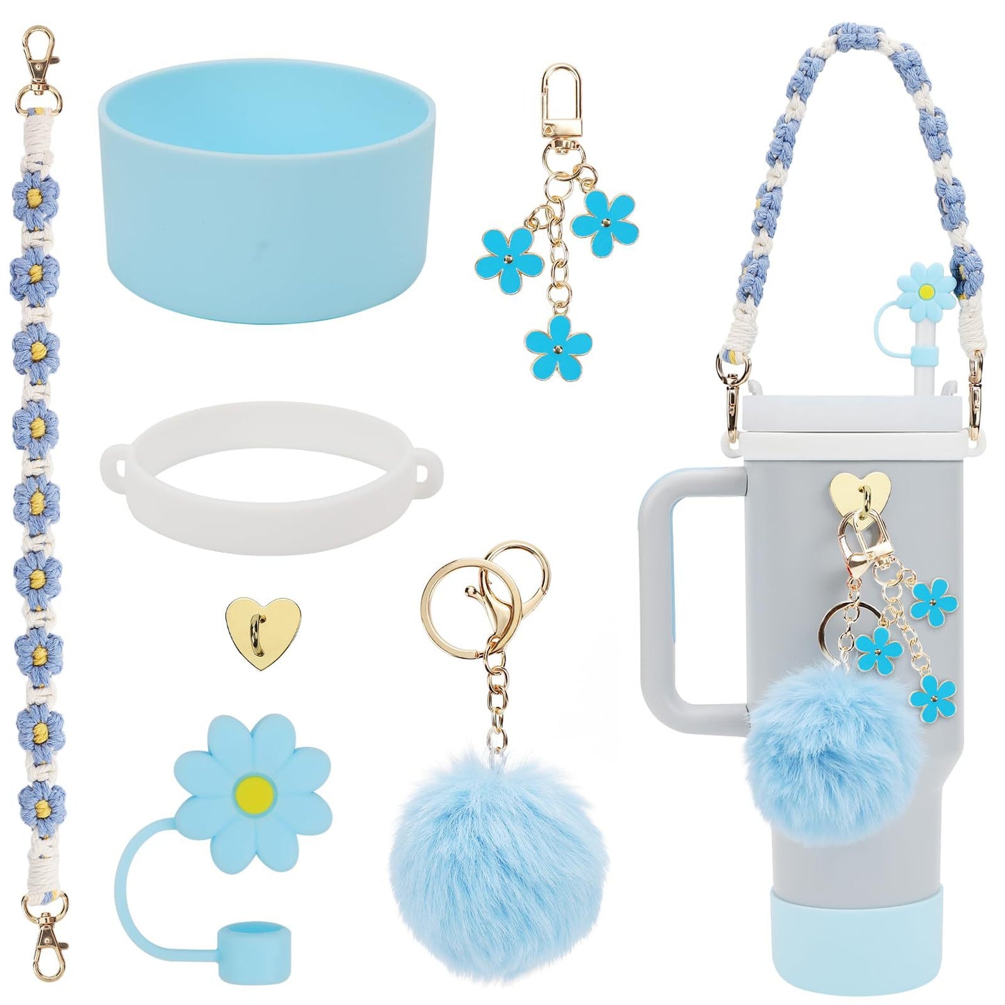 Cup Charm Set,Cup Accessories,Water Bottle Handle Strap