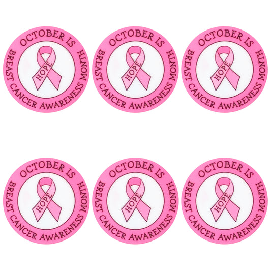 October is Breast Cancer Awareness Month Flat Round Print Focal