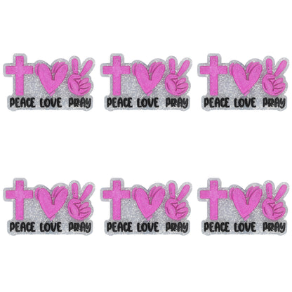 Peace Love Pray Glitter Focal