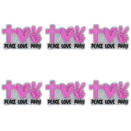 Peace Love Pray Glitter Focal