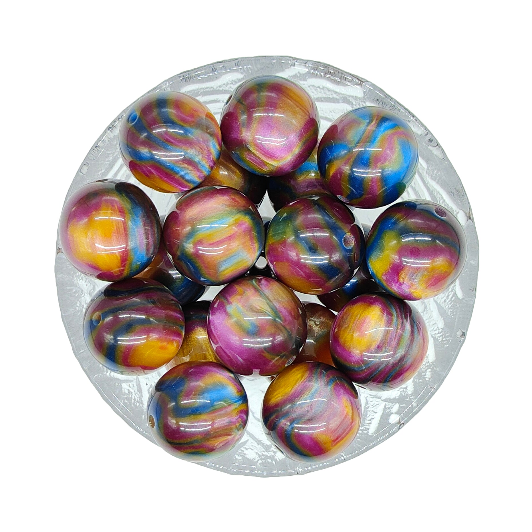 20mm Purple Mix Jelly Chunky Bubblegum Acrylic Beads