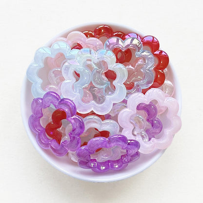 38mm AB Flower Shape Acrylic Focal Loop Frame with 2 Hole