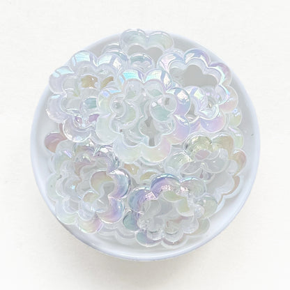 38mm AB Flower Shape Acrylic Focal Loop Frame with 2 Hole